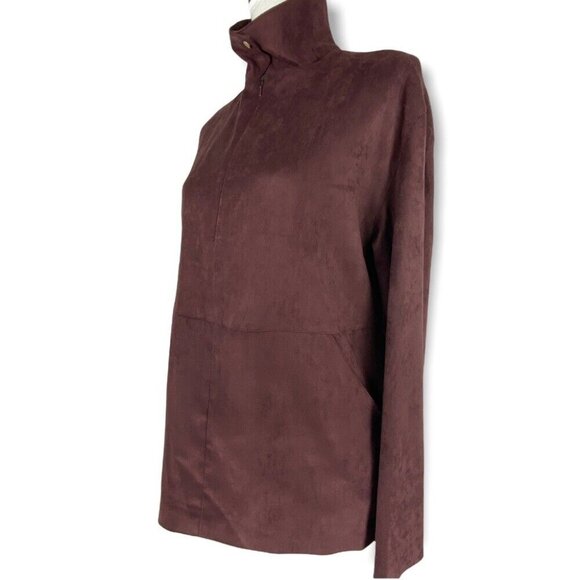 Yansi Fugel Women's NWT Wine Metro Quarter Zip Long Sleeve Microfiber Top S/C41 - Picture 5 of 15